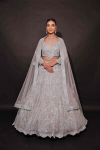 Aqua Blue Embellished Lehenga Set