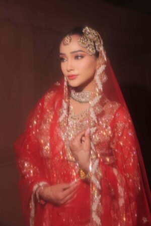 Blush Red Luxe Embellished Lehenga Set