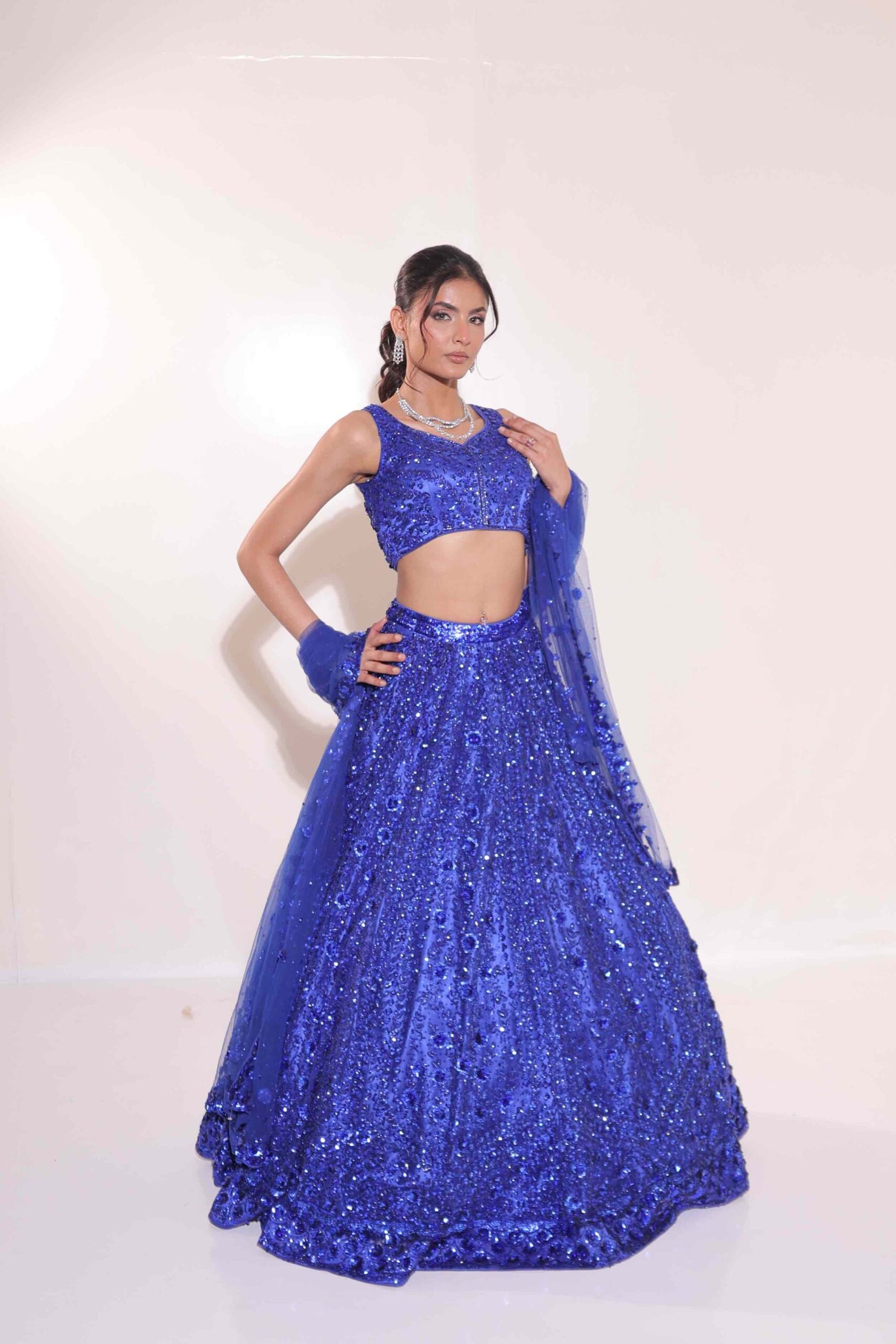 Midnight Aurora Sequin Lehenga