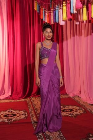 Lavender Gleam Drape Saree