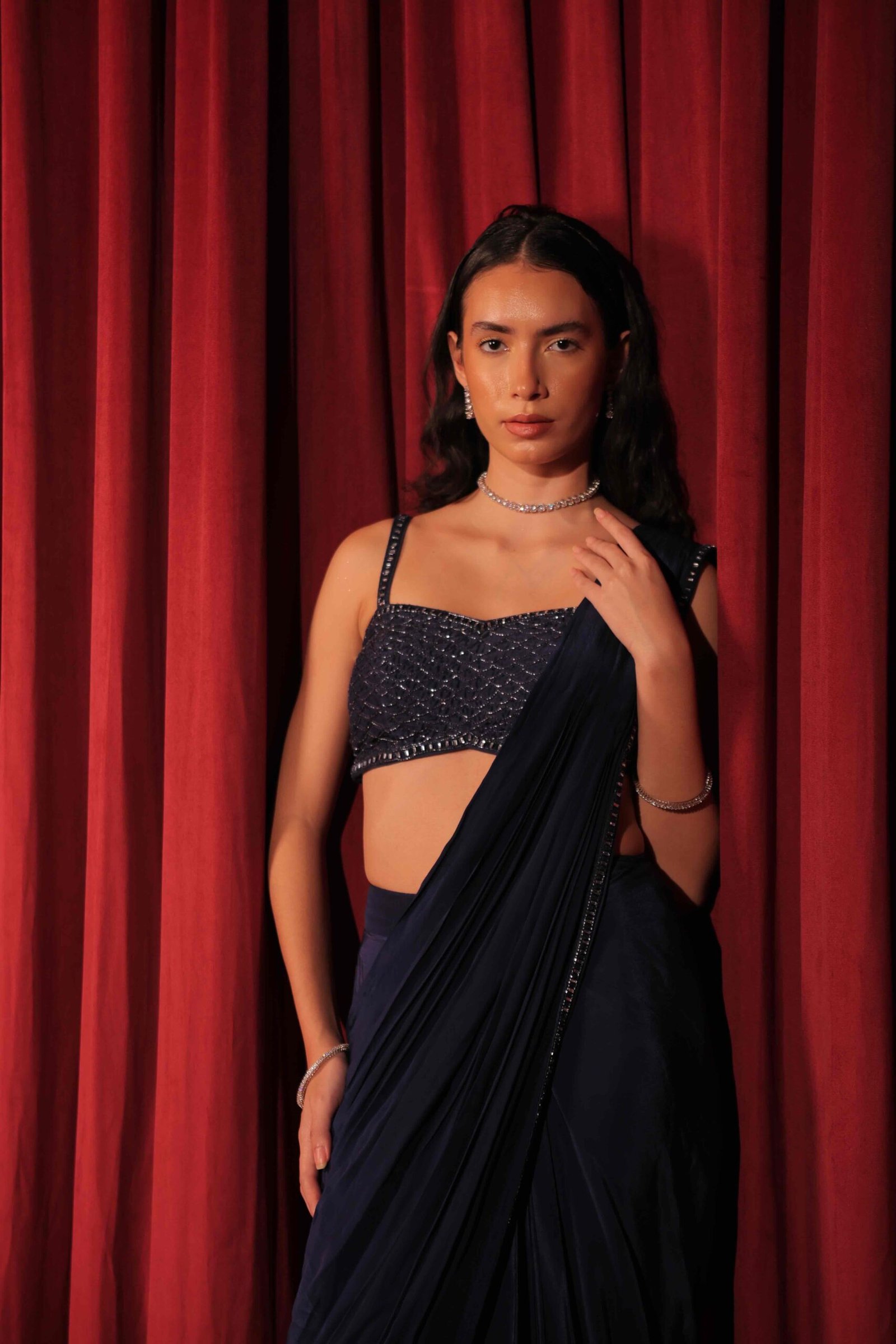 Midnight Blue Saree