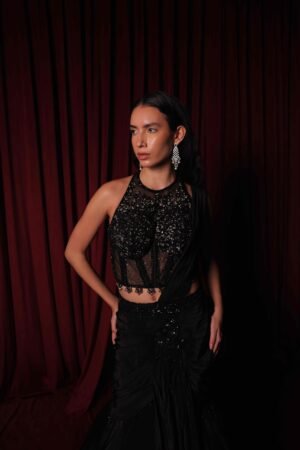 Noir Halo Drape Saree