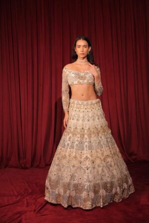 Champagne Frost Lehenga