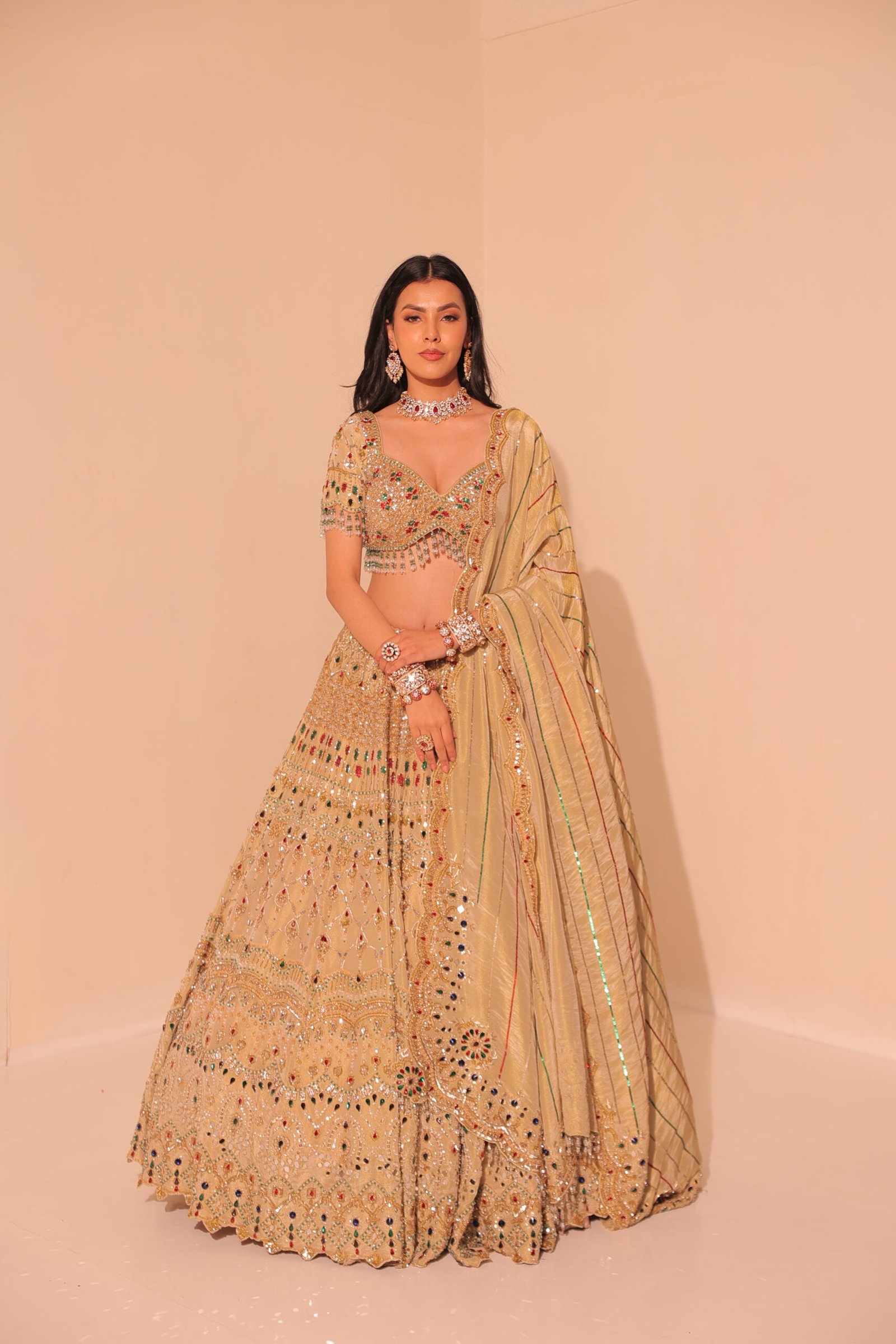 CHAMPAGNE GRACE GEM LEHENGA